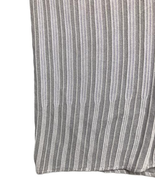 EMPORIO ARMANI（エンポリオ アルマーニ）EMPORIO ARMANI (エンポリオ アルマーニ) プリーツカーディガン グレー×パープル サイズ:Sの古着・服飾アイテム