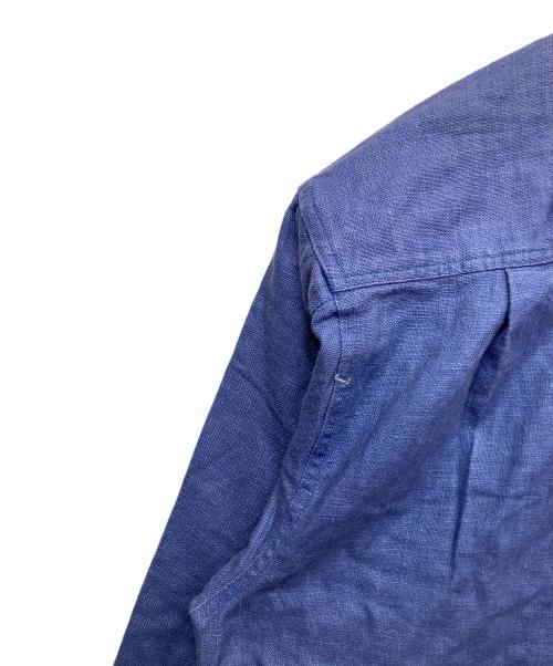 USED（ユーズド）USED (ユーズド) フレンチユーロオーバーサイズリネンジャケット ブルー サイズ:無しの古着・服飾アイテム