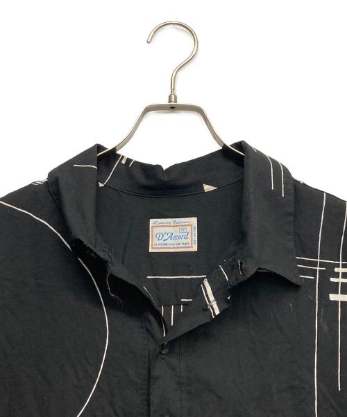 Daccord（ダコルド）Daccord (ダコルド) プルオーバーショートスリーブシャツ ホワイト×ブラック サイズ:1Xの古着・服飾アイテム