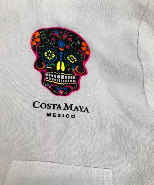 COSTA MAYA（コスタ マーヤ）COSTA MAYA (コスタ マーヤ) プリントメキシカンパーカー ピンク×ホワイト サイズ:Sの古着・服飾アイテム