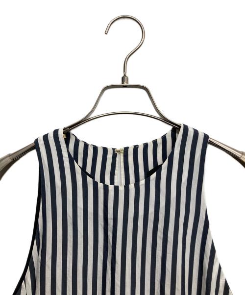 Noble（ノーブル）Noble (ノーブル) ワイドストライプテントワンピース ブラック サイズ:無しの古着・服飾アイテム