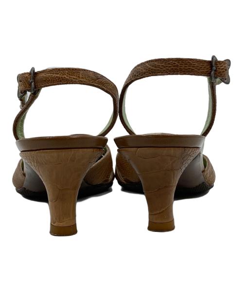 BOTTEGA VENETA（ボッテガベネタ）BOTTEGA VENETA (ボッテガベネタ) クロコ型押しサンダル ベージュ サイズ:37 1/2の古着・服飾アイテム