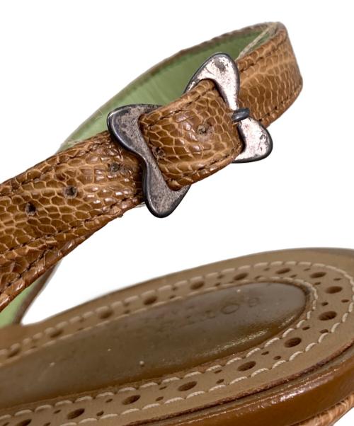 BOTTEGA VENETA（ボッテガベネタ）BOTTEGA VENETA (ボッテガベネタ) クロコ型押しサンダル ベージュ サイズ:37 1/2の古着・服飾アイテム