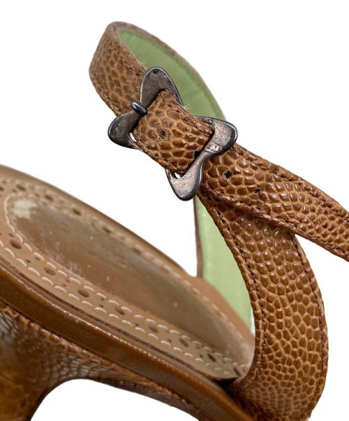 BOTTEGA VENETA（ボッテガベネタ）BOTTEGA VENETA (ボッテガベネタ) クロコ型押しサンダル ベージュ サイズ:37 1/2の古着・服飾アイテム