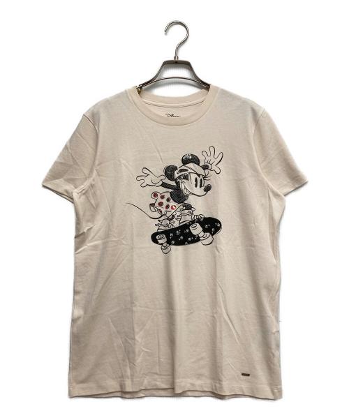 DISNEY（ディズニー）Disney (ディズニー) COACH (コーチ) 半袖Tシャツ アイボリー サイズ:XSの古着・服飾アイテム