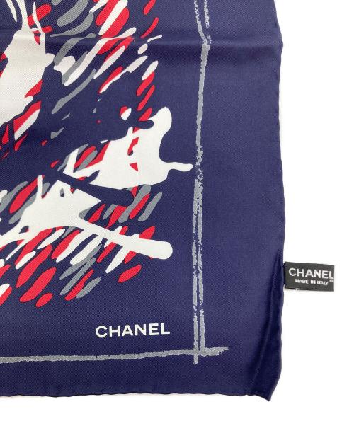 CHANEL（シャネル）CHANEL (シャネル) シルクスカーフ ネイビーの古着・服飾アイテム