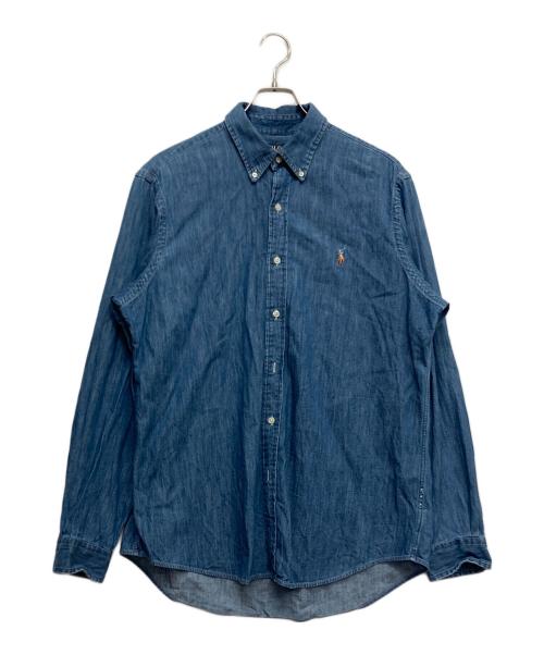 POLO RALPH LAUREN（ポロ・ラルフローレン）POLO RALPH LAUREN (ポロ・ラルフローレン) クラシックフィットシャンブレーシャツ ブルー サイズ:Lの古着・服飾アイテム