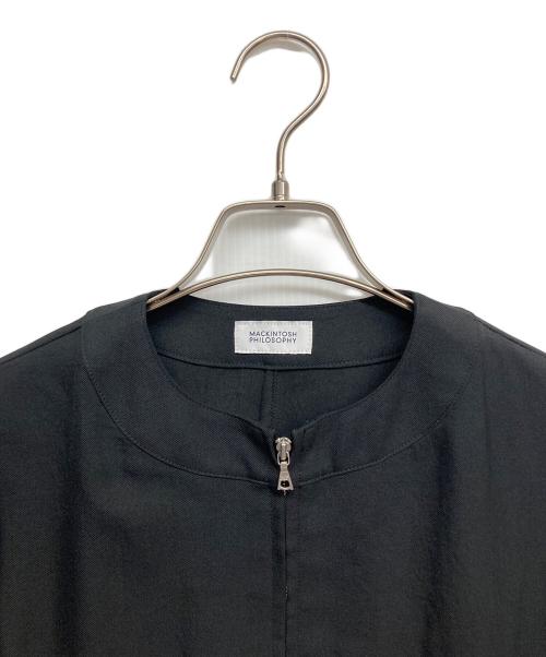 MACKINTOSH PHILOSOPHY（マッキントッシュ フィロソフィー）MACKINTOSH PHILOSOPHY (マッキントッシュ フィロソフィー) リネンライクノーカラージャケット ブラック サイズ:34の古着・服飾アイテム