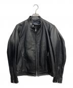 green label relaxingグリーンレーベルリラクシング）の古着「SC SOFT/COW S-ライダースジャケット」｜ブラック
