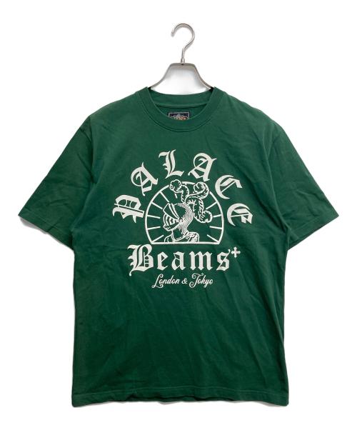 PALACE（パレス）PALACE (パレス) BEAMS PLUS (ビームスプラス) GRAPHIC T-SHIRT ホワイト×グリーン サイズ:Mの古着・服飾アイテム