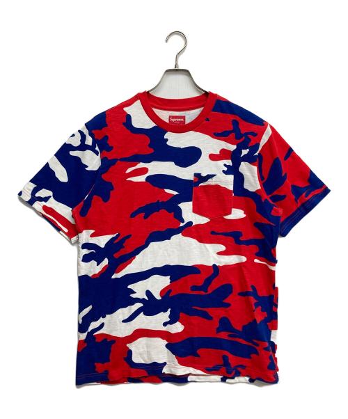 SUPREME（シュプリーム）Supreme (シュプリーム) S/S POCKET TEE RED CAMO ブルー×レッド サイズ:Mの古着・服飾アイテム