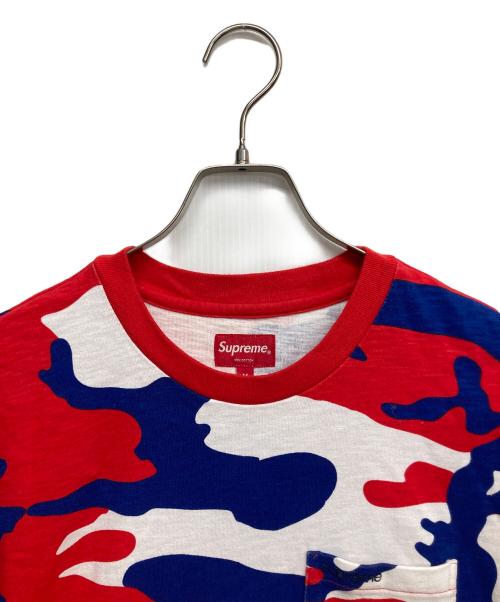SUPREME（シュプリーム）Supreme (シュプリーム) S/S POCKET TEE RED CAMO ブルー×レッド サイズ:Mの古着・服飾アイテム