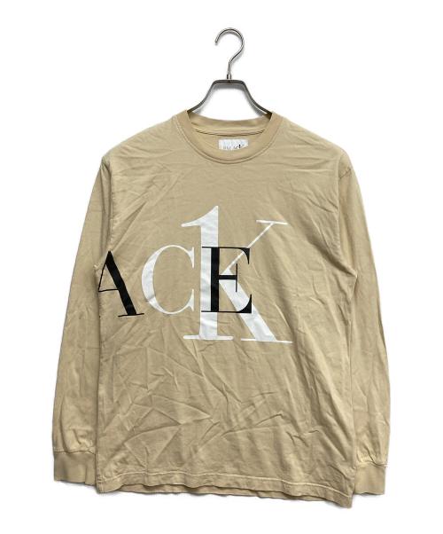 PALACE（パレス）PALACE (パレス) Calvin Klein (カルバンクライン) Longsleeve Tee アイボリー×ベージュ サイズ:Mの古着・服飾アイテム
