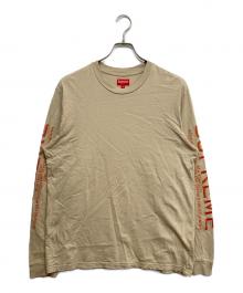 SUPREME（シュプリーム）の古着「INTARSIA SLEEVE LONG-TOP」｜オレンジ×ベージュ