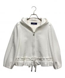 M'S GRACY（エムズグレイシー）の古着「フラワーモチーフ織柄ハジップパーカー」｜ホワイト