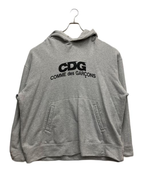CDG（シーディージー）CDG (シーディージー) ロゴプルオーバーパーカー グレー サイズ:Mの古着・服飾アイテム