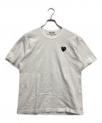 PLAY COMME des GARCONSプレイコムデギャルソン）の古着「T-Shirt With Black Emblem」｜ホワイト