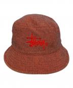 stussyステューシー）の古着「Copyright Bucket Hat」｜オレンジ