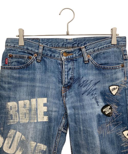 Hysteric Glamour（ヒステリックグラマー）Hysteric Glamour (ヒステリックグラマー) 刺繍ワッペン加工デニムパンツ ブルー サイズ:Mの古着・服飾アイテム