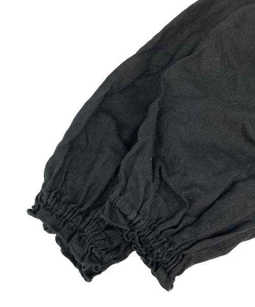 nest Robe（ネストローブ）nest Robe (ネストローブ) リネン ビエラスタンドフリル ブラウス シャツ ブラック サイズ:Fの古着・服飾アイテム