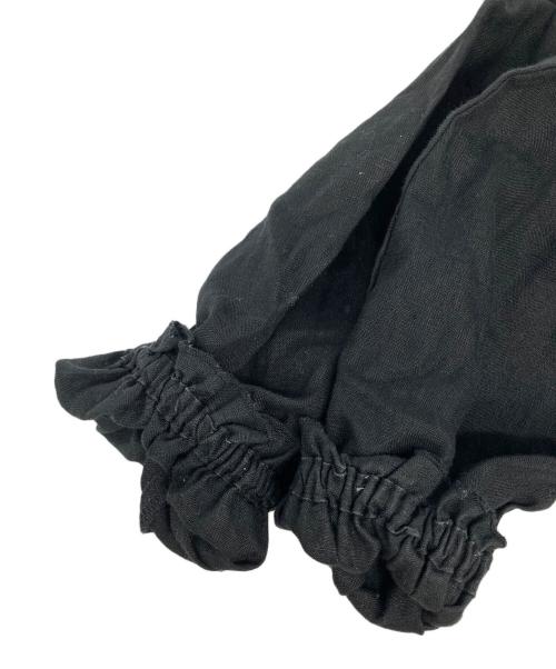 nest Robe（ネストローブ）nest Robe (ネストローブ) リネン ビエラスタンドフリル ブラウス シャツ ブラック サイズ:Fの古着・服飾アイテム