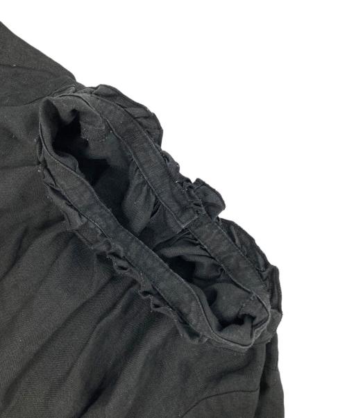 nest Robe（ネストローブ）nest Robe (ネストローブ) リネン ビエラスタンドフリル ブラウス シャツ ブラック サイズ:Fの古着・服飾アイテム