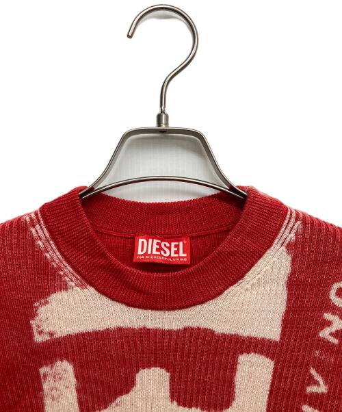 DIESEL（ディーゼル）DIESEL (ディーゼル) K-ATULLUS-ROUND KNITWEAR レッド サイズ:Sの古着・服飾アイテム