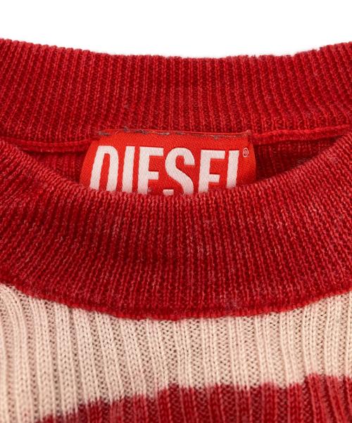 DIESEL（ディーゼル）DIESEL (ディーゼル) K-ATULLUS-ROUND KNITWEAR レッド サイズ:Sの古着・服飾アイテム