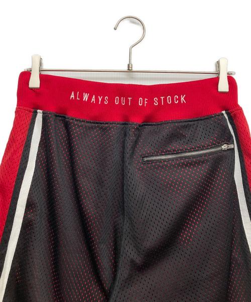 always out of stock（オールウェイズ アウト オブ ストック）Always Out Of Stock (オールウェイズ アウト オブ ストック) バスケットハーフパンツ レッド×ブラック サイズ:Lの古着・服飾アイテム