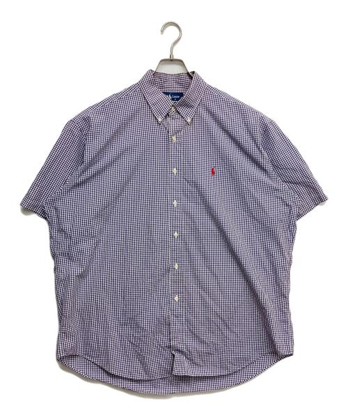 POLO RALPH LAUREN（ポロ・ラルフローレン）POLO RALPH LAUREN (ポロ・ラルフローレン) ボタンダウンS/Sシャツ ホワイト×パープル サイズ:XLの古着・服飾アイテム