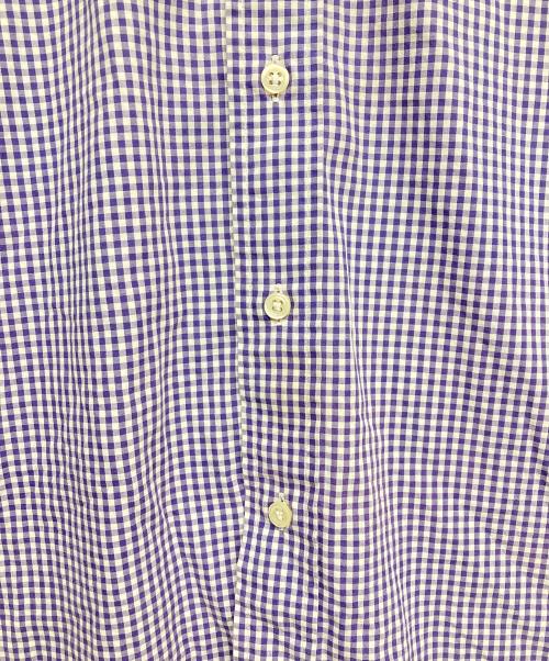 POLO RALPH LAUREN（ポロ・ラルフローレン）POLO RALPH LAUREN (ポロ・ラルフローレン) ボタンダウンS/Sシャツ ホワイト×パープル サイズ:XLの古着・服飾アイテム