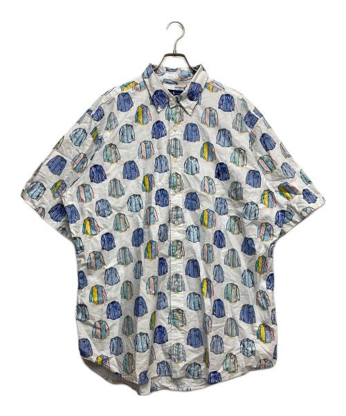 RALPH LAUREN（ラルフローレン）RALPH LAUREN (ラルフローレン) ボタンダウンS/Sシャツ ブルー×ホワイト サイズ:2XLの古着・服飾アイテム