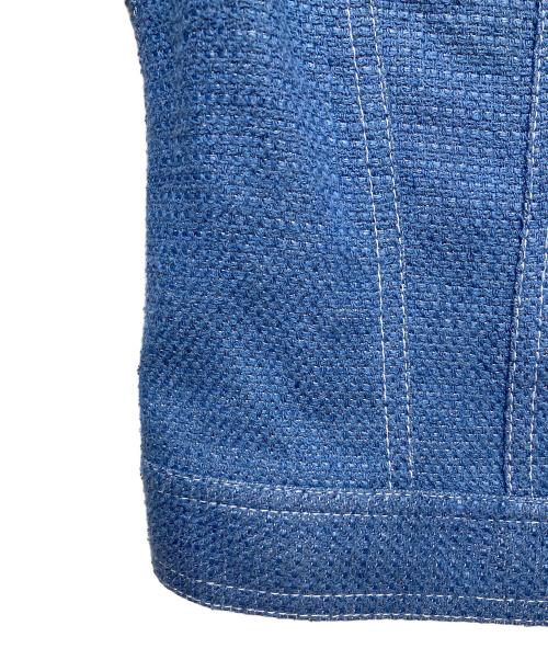 ANAYI（アナイ）ANAYI (アナイ) ノーカラージャケット ブルー サイズ:34の古着・服飾アイテム