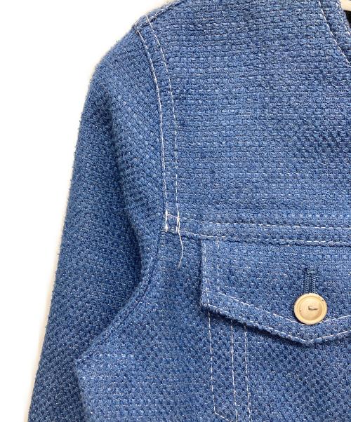 ANAYI（アナイ）ANAYI (アナイ) ノーカラージャケット ブルー サイズ:34の古着・服飾アイテム