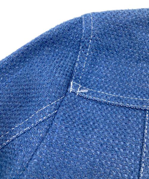 ANAYI（アナイ）ANAYI (アナイ) ノーカラージャケット ブルー サイズ:34の古着・服飾アイテム