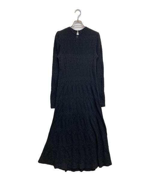 Mame Kurogouchi（マメクロゴウチ）mame kurogouchi (マメクロゴウチ) Geometric Pattern Jacquard Jersey Dress ブラック サイズ:2の古着・服飾アイテム