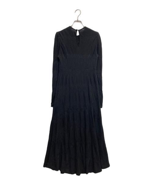 Mame Kurogouchi（マメクロゴウチ）mame kurogouchi (マメクロゴウチ) Geometric Pattern Jacquard Jersey Dress ブラック サイズ:2の古着・服飾アイテム