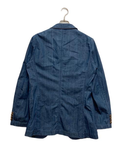 Aquascutum（アクアスキュータム）Aquascutum (アクアスキュータム) 2Bコットンテーラードジャケット ブルー サイズ:Mの古着・服飾アイテム