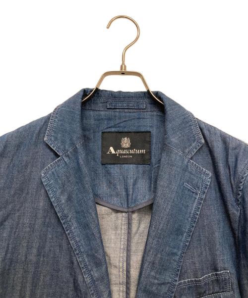 Aquascutum（アクアスキュータム）Aquascutum (アクアスキュータム) 2Bコットンテーラードジャケット ブルー サイズ:Mの古着・服飾アイテム