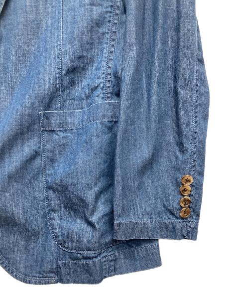 Aquascutum（アクアスキュータム）Aquascutum (アクアスキュータム) 2Bコットンテーラードジャケット ブルー サイズ:Mの古着・服飾アイテム