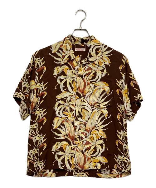 Sun Surf（サンサーフ）Sun Surf (サンサーフ) フラワープリントアロハシャツ ブラウン サイズ:Sの古着・服飾アイテム