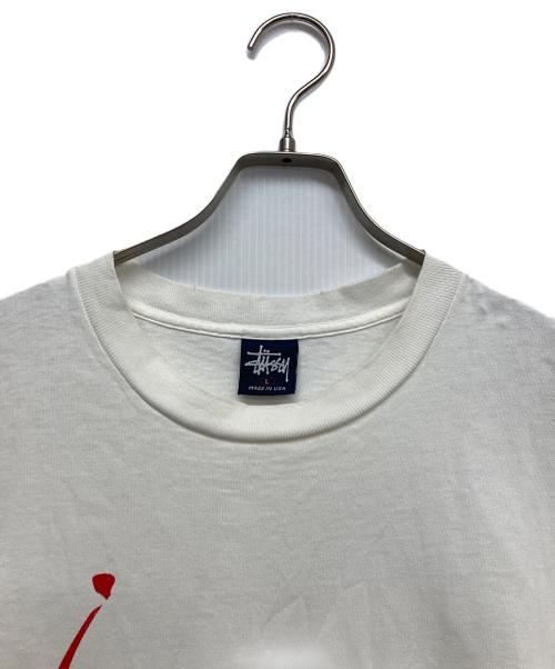stussy（ステューシー）stussy (ステューシー) WTAPS (ダブルタップス) プリントTシャツ ホワイト サイズ:Lの古着・服飾アイテム