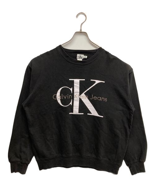 Calvin Klein Jeans（カルバンクラインジーンズ）Calvin Klein Jeans (カルバンクラインジーンズ) ロゴスウェット ブラック サイズ:Mの古着・服飾アイテム