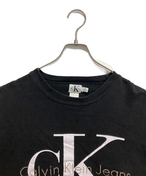 Calvin Klein Jeans（カルバンクラインジーンズ）Calvin Klein Jeans (カルバンクラインジーンズ) ロゴスウェット ブラック サイズ:Mの古着・服飾アイテム