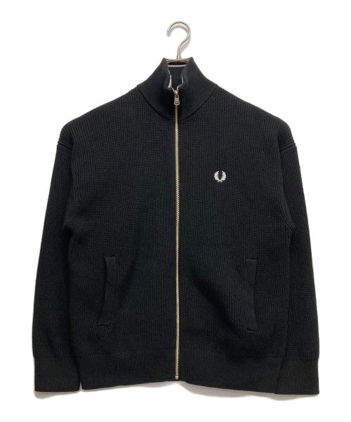 FRED PERRY（フレッドペリー）FRED PERRY (フレッドペリー) BEAMS (ビームス) 別注ニットドライバーズジャケット ホワイト×ブラック サイズ:Sの古着・服飾アイテム