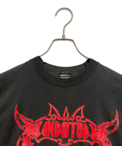 SCREEN STARS BEST（スクリーンズスターズベスト）SCREEN STARS BEST (スクリーンズスターズベスト) フェードスカルプリントtシャツ レッド×ブラック サイズ:Lの古着・服飾アイテム