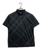 BURBERRY GOLFバーバリーゴルフ）の古着「ハーフジップポロシャツ」｜ブラック