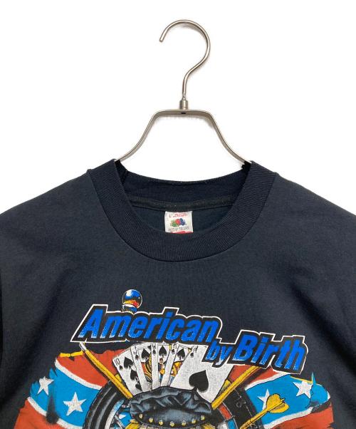 FRUIT OF THE LOOM（フルーツオブザルーム）FRUIT OF THE LOOM (フルーツオブザルーム) AMERICAN BY BIRTH-プリントTシャツ ブラック サイズ:Lの古着・服飾アイテム