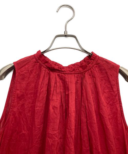 ne quittez pas（ヌキテパ）ne quittez pas (ヌキテパ) コットンノースリーブワンピース レッド サイズ:-の古着・服飾アイテム