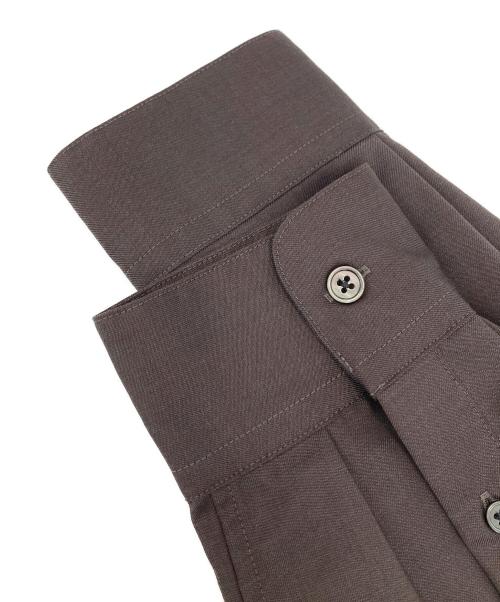 green label relaxing（グリーンレーベルリラクシング）green label relaxing (グリーンレーベルリラクシング) ウォッシャブル TWビエラ ジャストルーズ レギュラーカラー 長袖 シャツ -防シワ- ブラウン サイズ:Mの古着・服飾アイテム